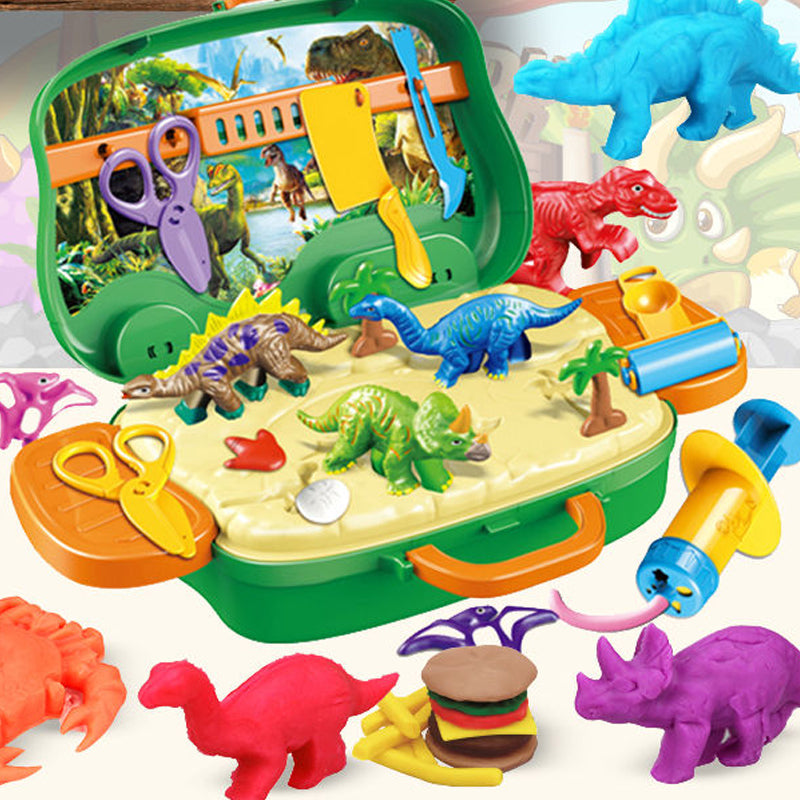 Farbiges Plastilin-Set Mit Dinosaurier-Schimmel