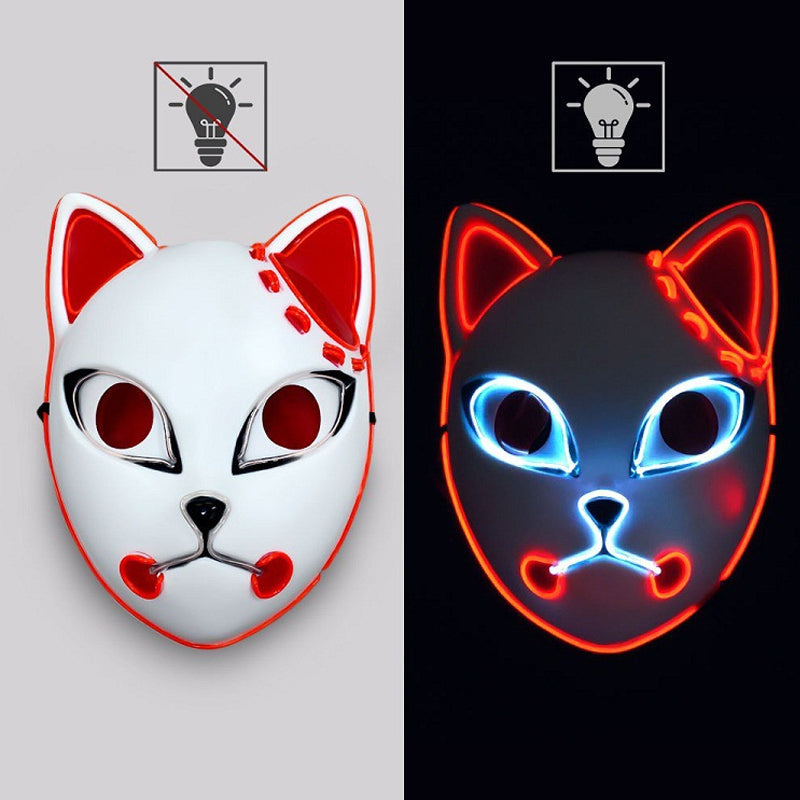 Leuchtende Katzenmaske