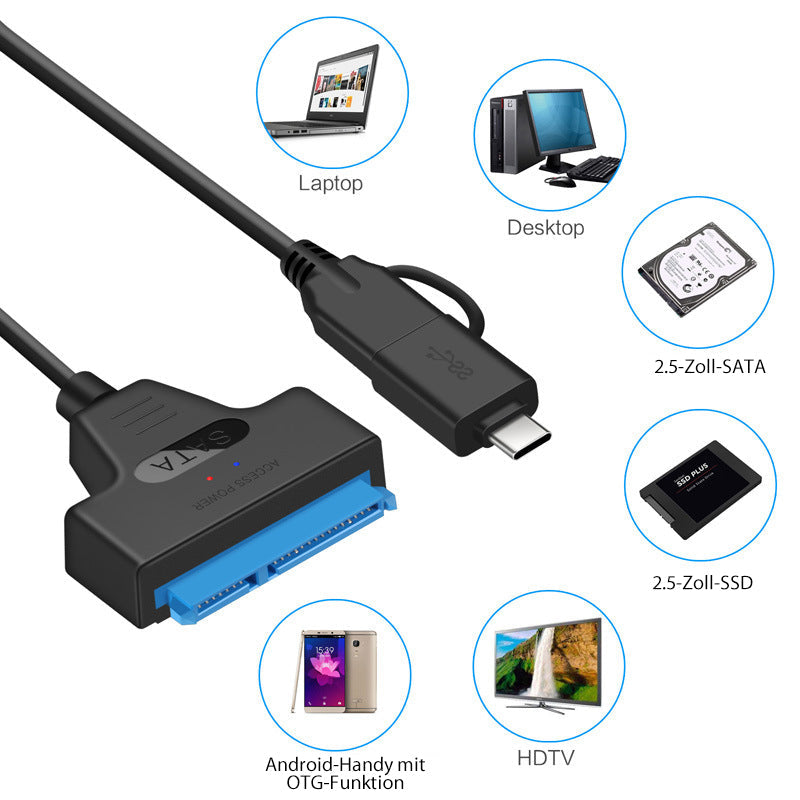 Universelles 2-in-1-Festplattenadapterkabel