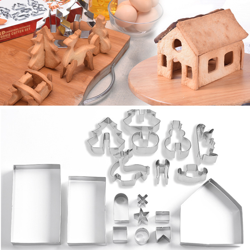Dreidimensionales Keksbackform-Set aus Edelstahl