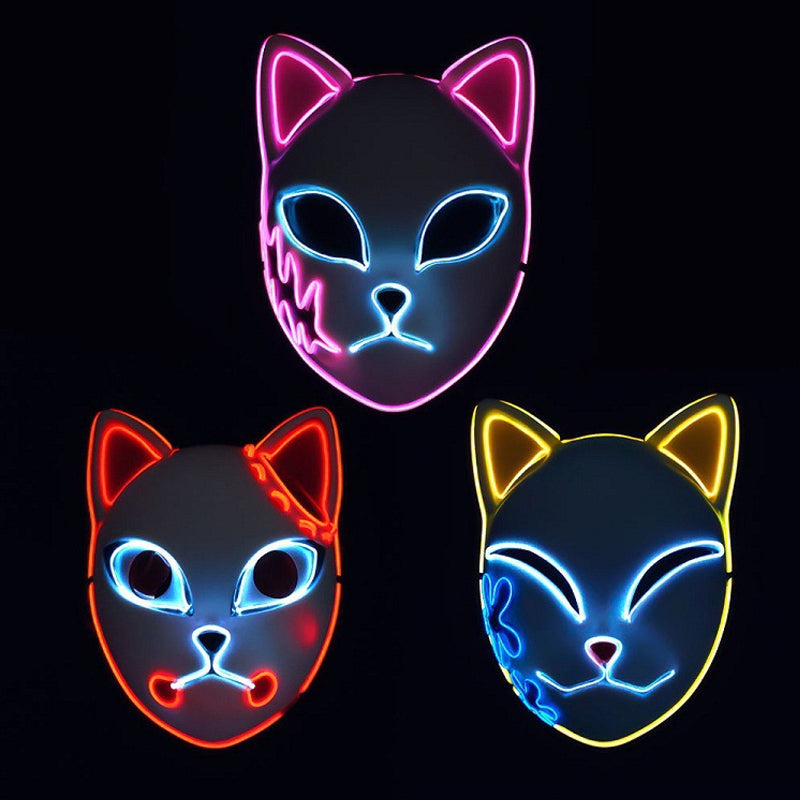 Leuchtende Katzenmaske